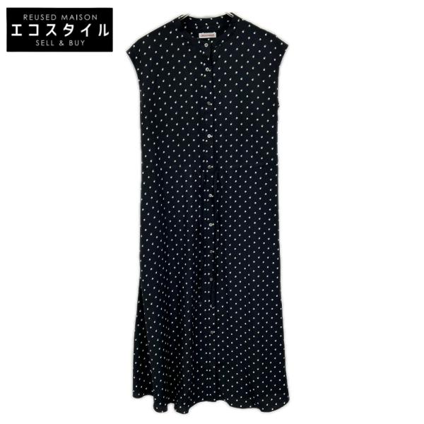 DRESSTERIOR ドレステリア 085-52004 ネイビー ドットプリント フレンチスリーブワンピース ネイビー 36 ワンピース ポリエステル レディース 中古