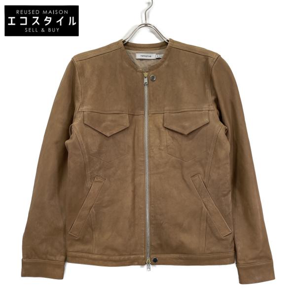 nonnative（ノンネイティブ） ベージュ ノーカラー レザーブルゾン
