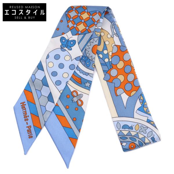 HERMES エルメス 森のささやき ツイリー スカーフ ブルー レディース