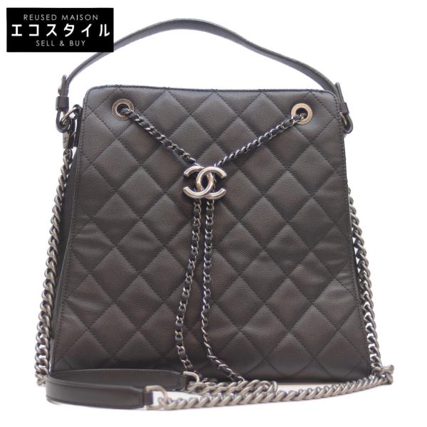 CHANEL（シャネル） 24番 A93354 黒 キャビア シルバー金具 CCバケット