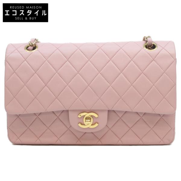 CHANEL（シャネル） 6番 A01112 ピンク ラム G金具 Wフラップ