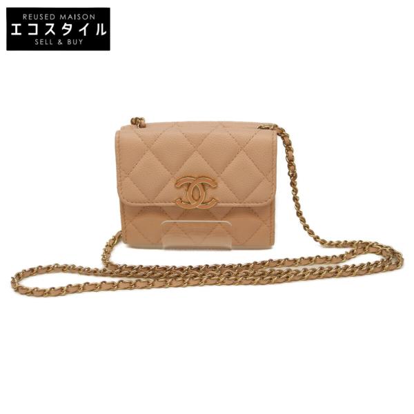 シャネル 30番 ﾋﾟﾝｸ ｷｬﾋﾞｱ G金具 ﾁｪｰﾝﾐﾆｳｫﾚｯﾄ CHANEL（シャネル） 30番 ピンク キャビア G金具 チェーンミニ