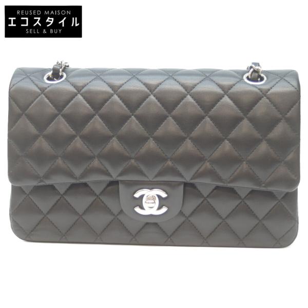 シャネル A01112 21番 黒 ﾗﾑ ｼﾙﾊﾞｰ金具 Wﾌﾗｯﾌﾟ ﾏﾄﾗｯｾ25 CHANEL（シャネル） A01112 21番 黒 ラム シルバー金具 Wフラップ
