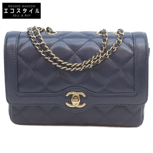 CHANEL（シャネル） AS5048 ネイビー ラム G金具 マトラッセ 20