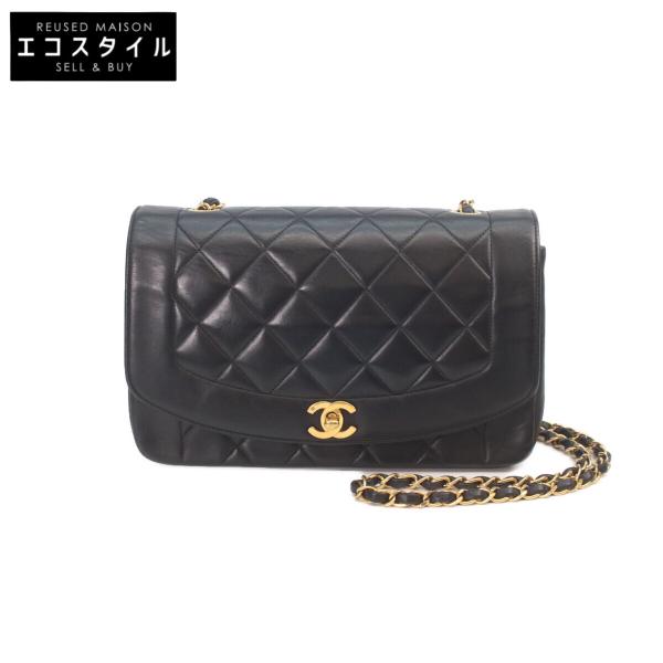 シャネル CHANEL ダイアナ25 A01165 2番台 ブラック　ゴールド金具 ラムスキン レディース ショルダーバッグ シャネル CHANEL ダイアナ25 A01165 2番台 ブラック ゴールド金具