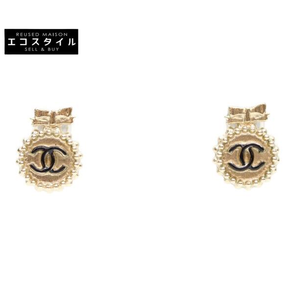 CHANEL（シャネル） B14C ゴールド ラウンドココマークリボン ピアス