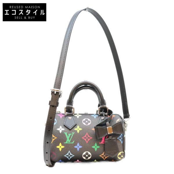 LOUIS VUITTON ルイヴィトン ×村上隆 M13406 マルチカラー ノワール ナノスピーディ ボストンバッグ レディース