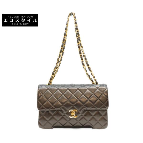 CHANEL シャネル ダブルフラップ マトラッセ 23ショルダーバッグ CHANEL（シャネル） 黒 ラム ダブルフラップ パリ限定 マトラッセ23