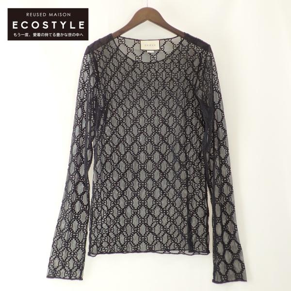 美品【Lサイズ】グッチ☆ エンブロイダリー　刺繍　ロゴ　薄手ニット　レア商品 wine-king_6777100000001320