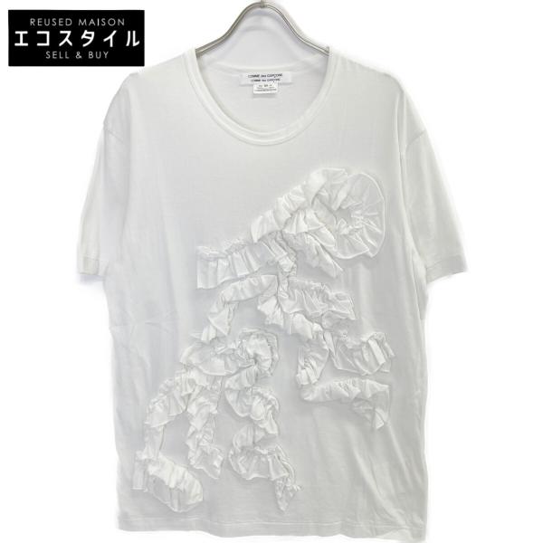 COMME des GARÇONS フリルホワイトTシャツ M COMME des GARCONS GARCONS白 RF-T002 フリルカットソー