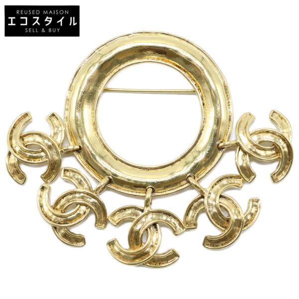CHANEL 美品 シャネル 94P 5連ココマーク サークル ブローチ ゴールド  