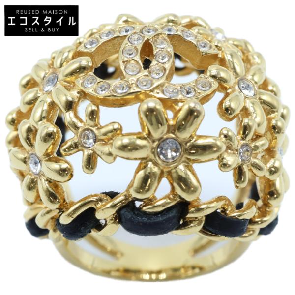 CHANEL シャネル 超美品 ブラック フラワーリング サイズ14号