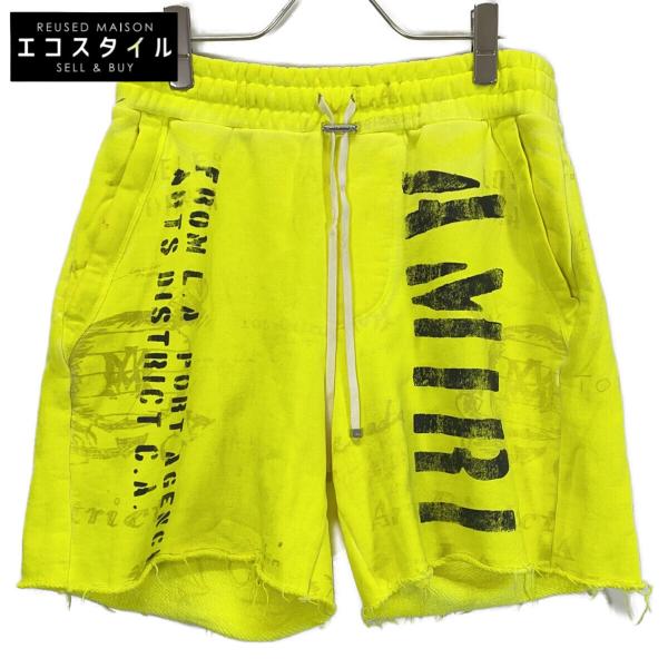 AMIRI アミリ イエロー ロゴプレート ショーツ AMIRI アミリ イエロー ロゴプレート ショーツ ボトムス メンズ 中古