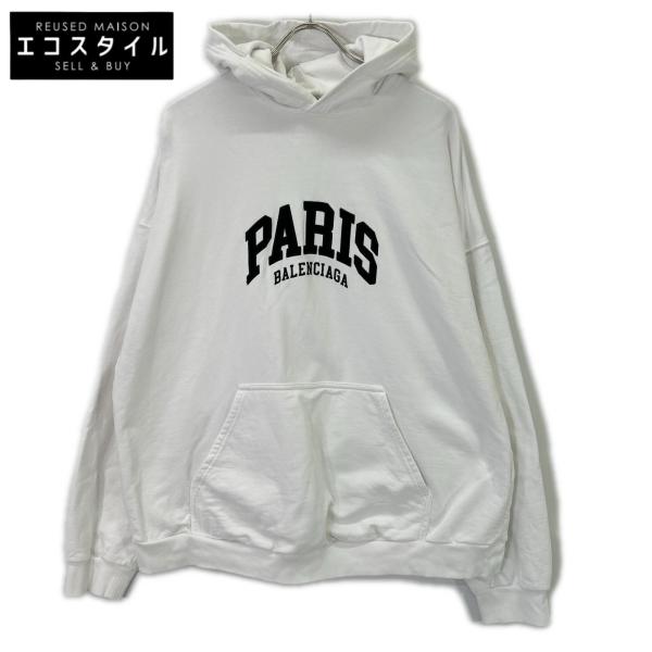 BALENCIAGA バレンシアガ 674986 PARIS刺繍プルオーバーパーカー ２ BALENCIAGA（バレンシアガ） 674986 PARIS刺繍プルオーバーパーカー
