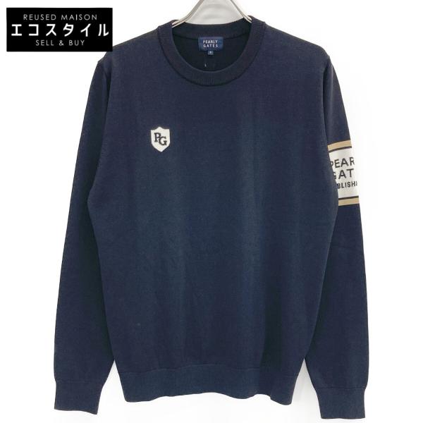 極美品　近年　パーリーゲイツ　エンブレム　セーター　ニット　サイズ6 XL PEARLY GATES（パーリーゲイツ） 053-2270901 22AW 光栓ポリエステル