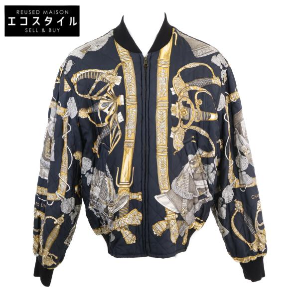 激レア✨80-90s✨エルメス リバーシブル ボンバージャケット 44 ベージュ 超希少】vintage HERMES リバーシブルボンバージャケット 激レア 80's