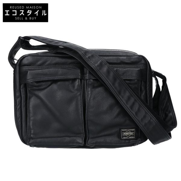 [極美品] PORTER タンカー オールレザー ショルダーバッグ 2層 本革 PORTER 美品 ポーター 383-04892 TANKER LEATHER SHOULDER BAG