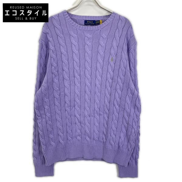 POLObyRalphLauren ポロラルフローレン ラベンダー 長袖 ケーブル編み ニット XL POLObyRalphLauren ポロラルフローレン ラベンダー 長袖 ケーブル編み