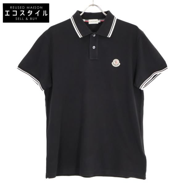 MONCLER 黒 ポロシャツ size L ブラック ポロシャツ : Tシャツ＆ポロシャツ 向けの メンズ