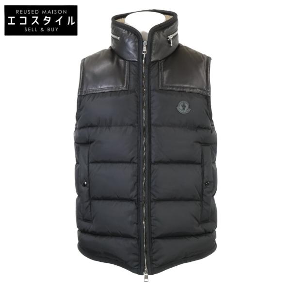 MONCLER（モンクレール） 美品 MILLAIS GILET 襟ムートン ラムレザー