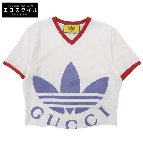 GUCCI（グッチ） 美品 ×アディダス ロゴ クロップドTシャツ トップス
