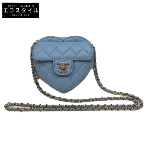 Blue☺︎ 様♡CHANEL ラムスキン マトラッセ　巾着　チェーンバッグ CHANEL（シャネル） ライトブルー AS2784 ラムスキン G金具 ハート