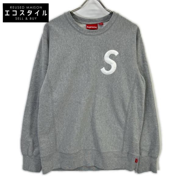 マーティ シュプリーム　スウェット　グレー Supreme（シュプリーム） グレー Sロゴ 刺繍 クルーネック スウェット