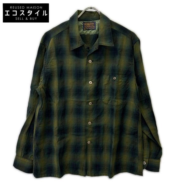 超スペシャル 60s ペンドルトン オンブレ チェック シャツ L エメラルド PENDLETON ペンドルトン 60S オンブレ チェック柄 長袖シャツ L メンズ