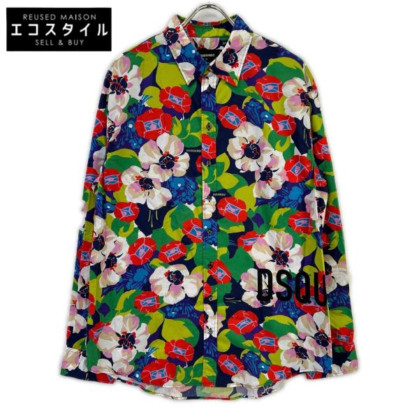 DSQUARED2 ディースクエアード S71DM0626 S76678 花柄 長袖 シャツ 50 DSQUARED2（ディースクエアード） 新品同様/ S71DM0626 S76678 花柄