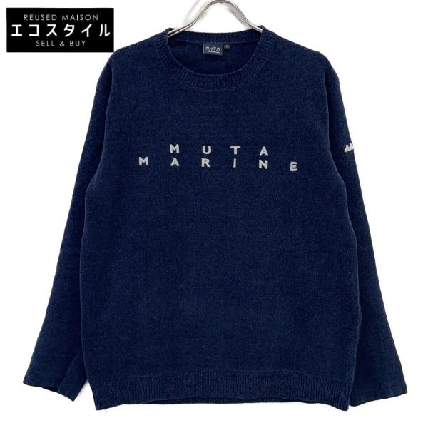 MUTA MARINE ムータマリーン 452343573 モールスムース ニット ネイビー トップス ポリエステル メンズ 中古
