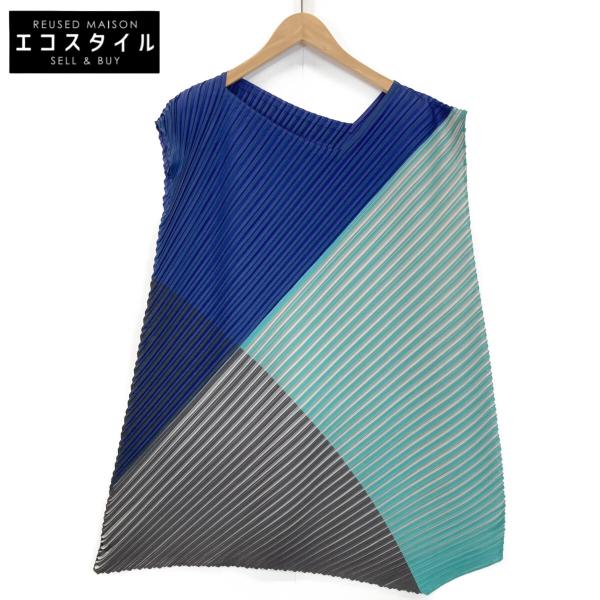 プリーツプリーズ　ノースリーブ　ネイビー　紺　3 プリーツプリーズ ポリエステル ノースリーブワンピース 3