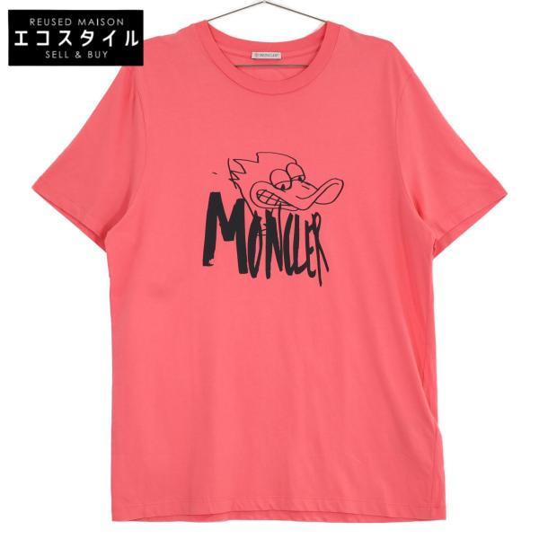 モンクレール ピンク 22S ダックモチーフ×ロゴ プリント 1556