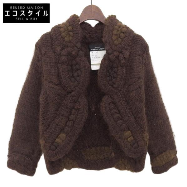 トリココムデギャルソン 美品 tricot COMME des GARCONS トリココムデギャルソン ウール カーディガン レディース ブラウン TP-N039 AD2005 ― 美品 tricot COMME des GARCONS トリココムデギャルソン ウール
