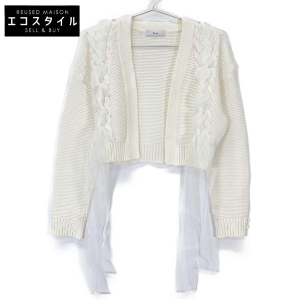 Rene ルネ ホワイト コットン混 6312190 リボン付き ボレロ 34