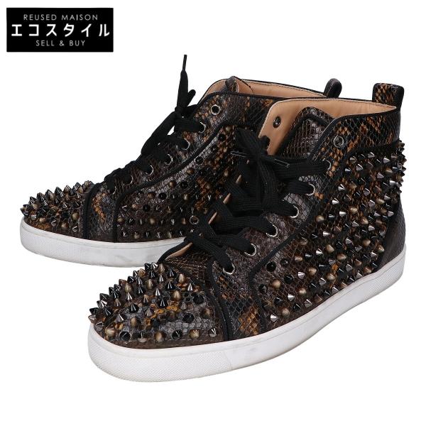 ■Christian Louboutin■Louis プリント ハイトップスニーカー Christian Louboutin Louis Strass Embellished Silver High Top