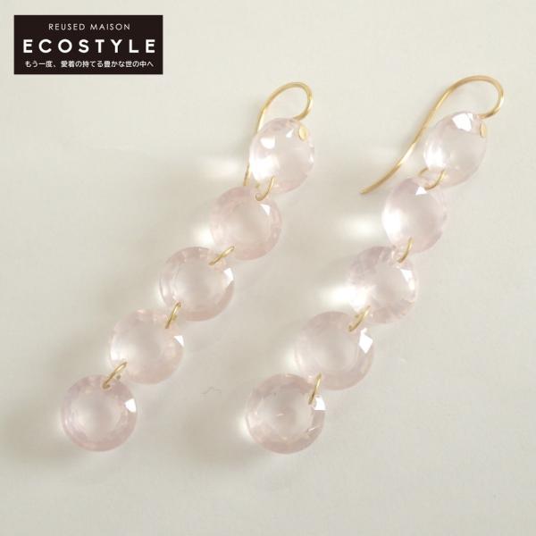 マリーエレーヌドゥタイヤック K22 ローズクォーツ ピアス 美品/ Marie-Helene de Taillac マリーエレーヌドゥタイヤック K22 5連