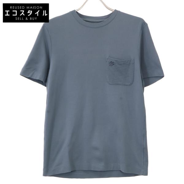 LOUIS VUITTON ルイヴィトン ブルー 胸ポケットダミエ 半袖Tシャツ