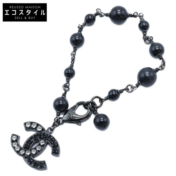 CHANEL♡新品ブラックレザー ミュール パール装飾 org.jpg