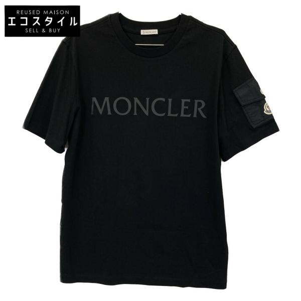 MONCLER モンクレール Tシャツ 23SS スニーカーロゴ　ブラック　M MONCLER モンクレール 23SS ブラック SS TSHIRT ロゴ Tシャツ L