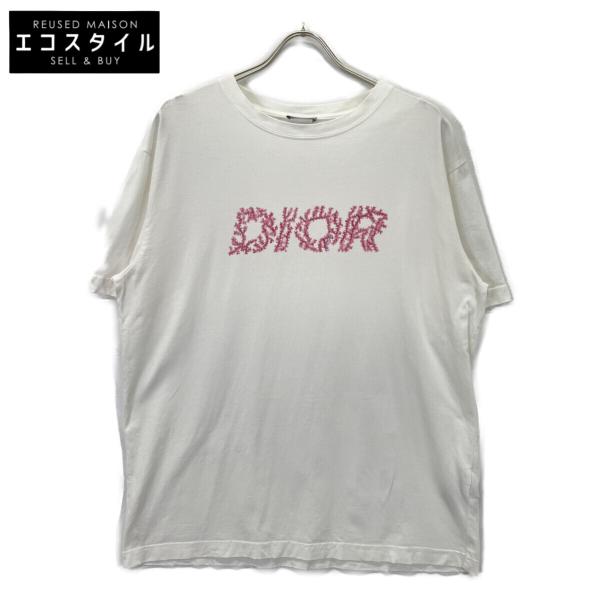 ディオール　半袖ポロシャツ　Sサイズ　白　ホワイト　胸と背中に刺繍入り　DIOR Christian Dior（クリスチャン・ディオール） クリスチャン ディオール