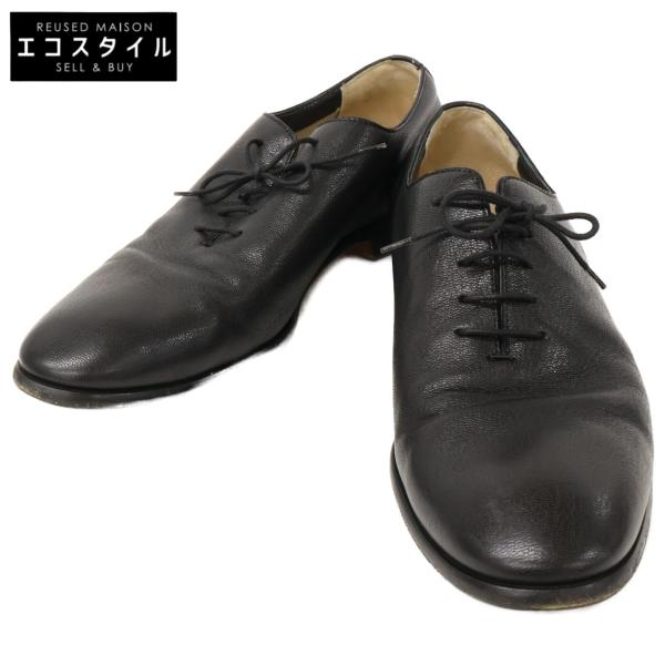 HERMES レザー 黒 レースアップシューズ 美品/ HERMES エルメス レザー レースアップ シューズ 40 1/2