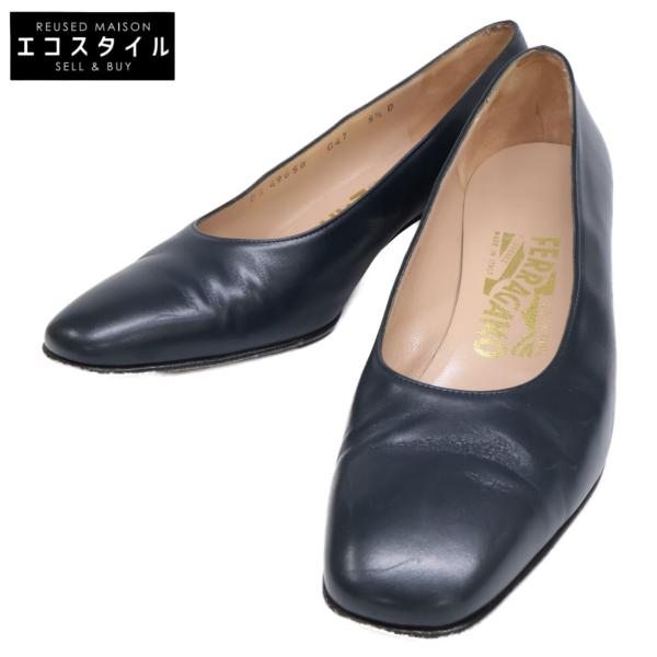 ど*者様 フェラガモレディースバンプス Salvatore Ferragamo サルヴァトーレフェラガモ 49658 レザー パンプス