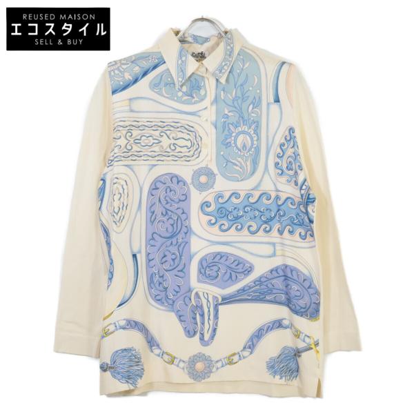 HERMES エルメス ツイルレーヌ ハーフボタン 長袖ニットシャツ