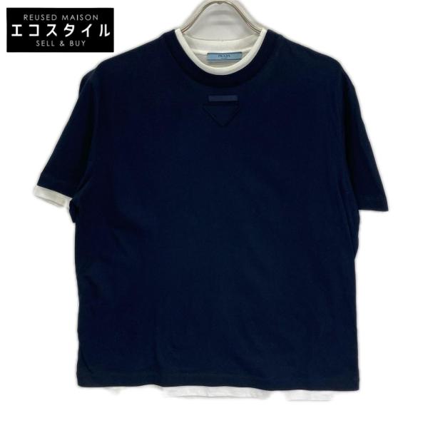 PRADA（プラダ） 25年製 3547B 三角ロゴ ジャージー Tシャツ ネイビー
