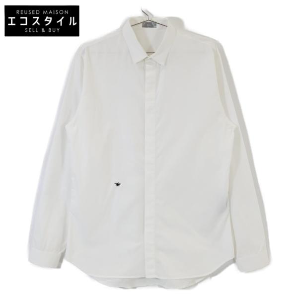 Dior HOMME ディオールオム ホワイト 733C518B1581 bee刺繍 比翼 Dior HOMME ディオールオム ホワイト 733C518B1581 bee刺繍 比翼