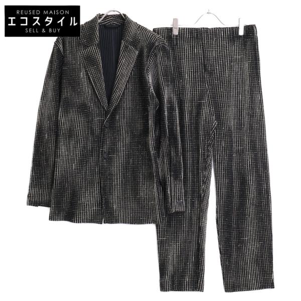 ISSEY MIYAKE セットアップスーツ イッセイミヤケ メンISSEY MIYAKE MEN 裏ブロックチェックサマー