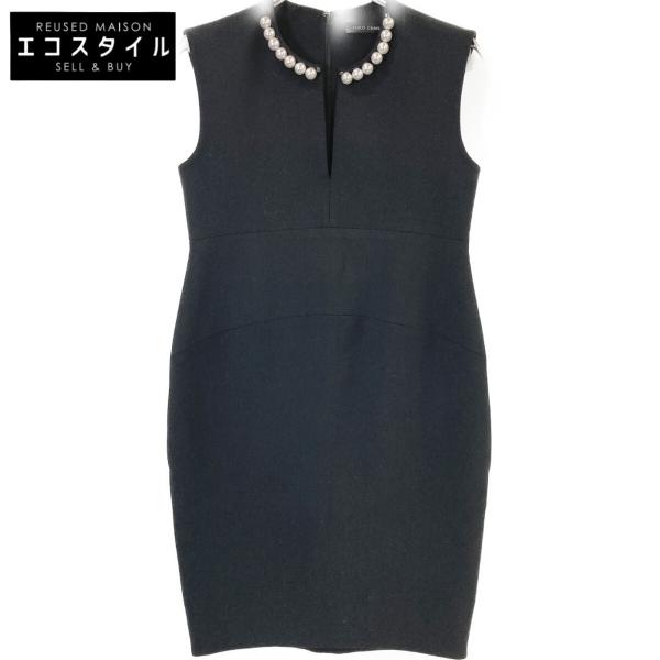 セール　YOKOCHAN ヨーコチャン　パール　ワンピース サイズ38 YOKOCHAN ヨーコチャン ブラック YCD-318-395 パール付きワンピース 38