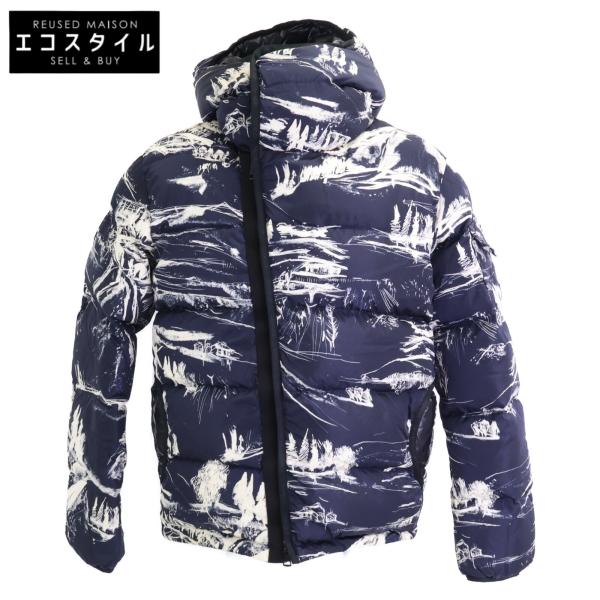 MONCLER モンクレール NEUVIC 総柄 斜めジップ フーディダウンジャケット 2 MONCLER（モンクレール） NEUVIC 総柄 斜めジップ フーディダウン