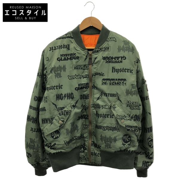 HYSTERIC GLAMOUR ヒステリックグラマー 総柄 カーキ 02173AB04 MA-1