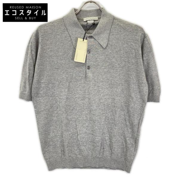 JOHN SMEDLEY（ジョンスメドレー） ライトグレー コットン 半袖ニット